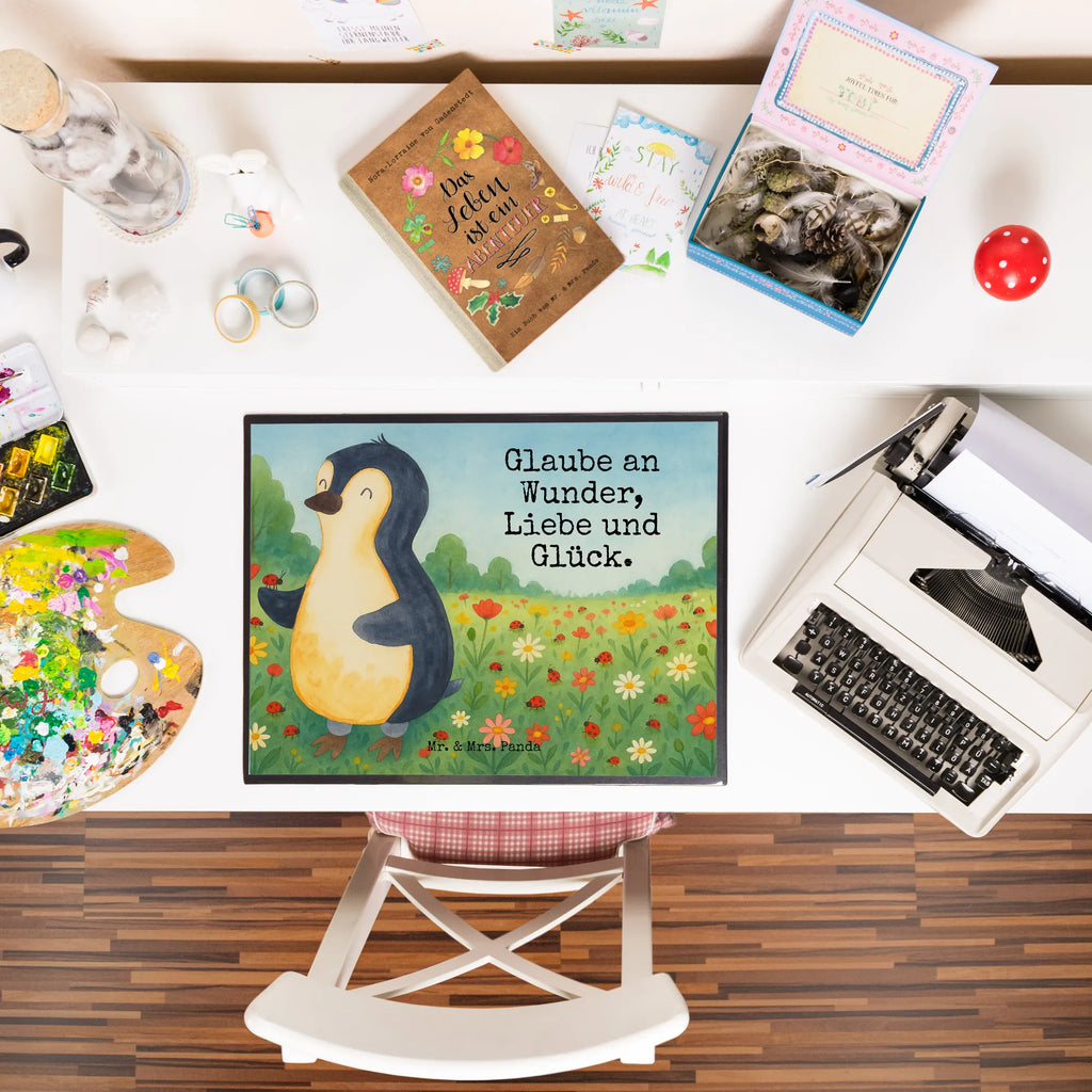 Schreibtischunterlage Pinguin Marienkäfer Design Bürobedarf, Büroartikel, Schreibtisch Unterlagen, Schreibtischunterlage Groß, Schreibwaren, Schreibunterlage, Schreibtischauflage, Pinguin, Wunder, Liebe, Lebensfreude, Freude, Glück, Pinguine, Marienkäfer