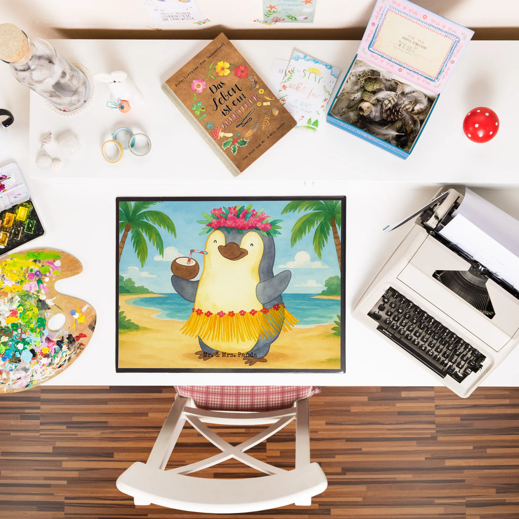 Podkładka na biurko Pingwin z Kokosem Design Schreibtisch Unterlagen, Schreibunterlage, Schreibtischunterlage Groß, Büroartikel, Schreibtischauflage, Schreibwaren, Bürobedarf, Pinguin, Pinguine, Urlaub, Aloha, Kokosnuss, Hawaii