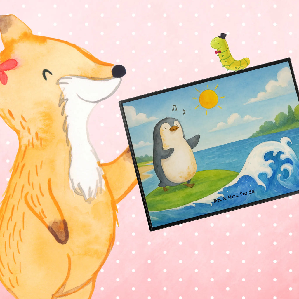 Podkładka na biurko Pingwin surfista Design Schreibunterlage, Schreibtischauflage, Bürobedarf, Büroartikel, Schreibwaren, Schreibtisch Unterlagen, Schreibtischunterlage Groß, Pinguin, Pinguine, surfen, Surfer, Hawaii, Urlaub, Wellen, Wellen reiten, Portugal