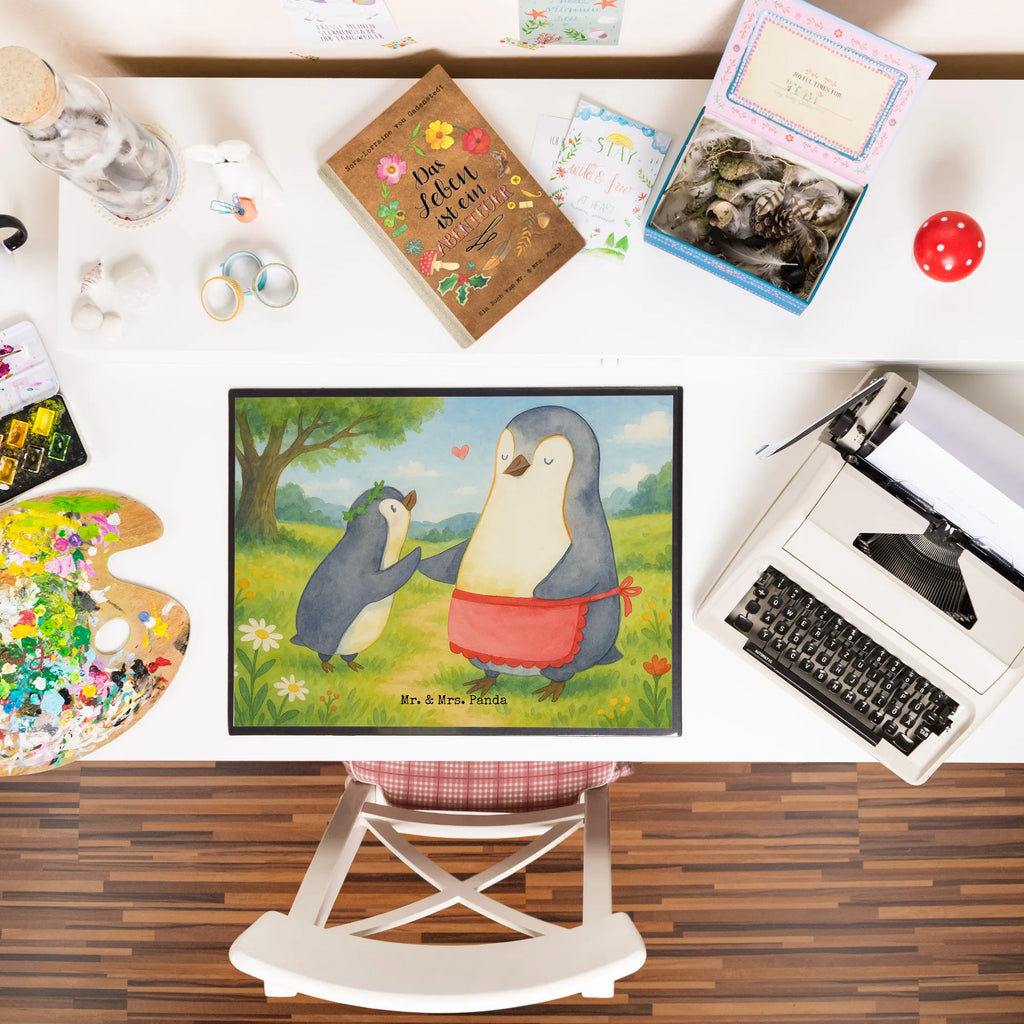 Schreibtischunterlage Pinguin mit Kind Design Schreibtisch Unterlagen, Schreibtischauflage, Schreibwaren, Schreibunterlage, Bürobedarf, Schreibtischunterlage Groß, Büroartikel, Familie, Vatertag, Muttertag, Bruder, Schwester, Mama, Papa, Oma, Opa, Mutter, Mutti, Geschenk, Geburststag, Mami