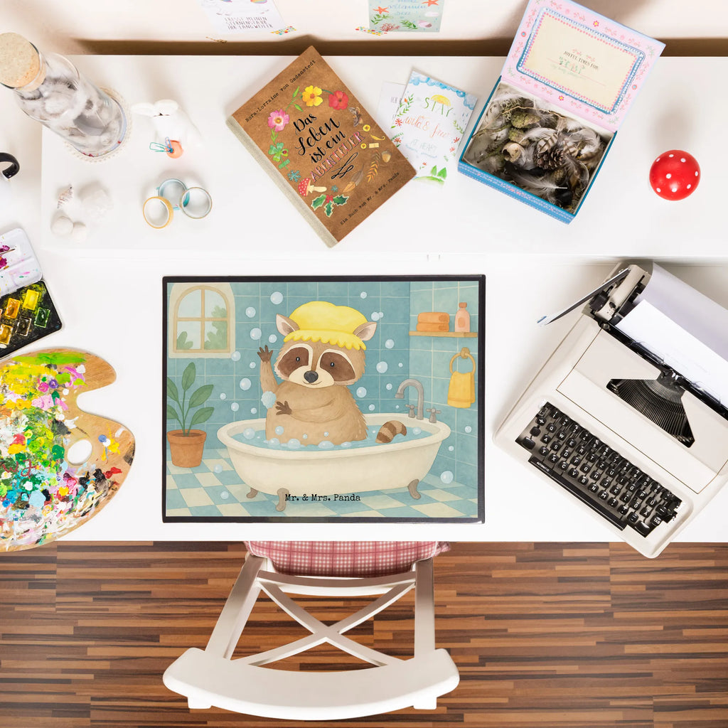 Schreibtischunterlage Waschbär Design Schreibunterlage, Schreibtischauflage, Bürobedarf, Büroartikel, Schreibwaren, Schreibtisch Unterlagen, Schreibtischunterlage Groß, Tiermotive, Gute Laune, lustige Sprüche, Tiere, Waschbär, Tagträumen, Plan, Fröhlich, waschen, Seifenblasen