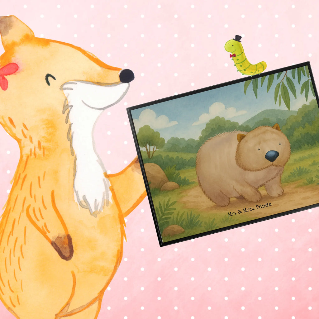 Schreibtischunterlage Wombat Design Schreibunterlage, Schreibtischauflage, Bürobedarf, Büroartikel, Schreibwaren, Schreibtisch Unterlagen, Schreibtischunterlage Groß, Tiermotive, Gute Laune, lustige Sprüche, Tiere, Wombat, Das Leben ist schön, Motivation, Spruch, Australien