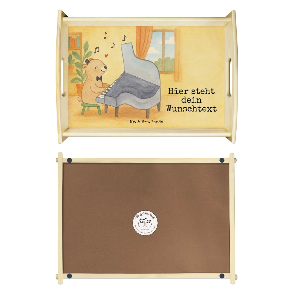 Personalisiertes Serviertablett Bär Klavier Design Personalisiertes Tablett, Personalisiertes Küchentablett, Personalisiertes Frühstückstablett, Tablett mit Namen, Personalisiertes Serviertablett, Personalisiertes Holztablett, Personalisiertes Dekotablett, Serviertablett mit Namen, Instrumente, Geschenke Musiker, Musikliebhaber, Pianist, Flügel, Bär, Klavier, Klassik, Konzert