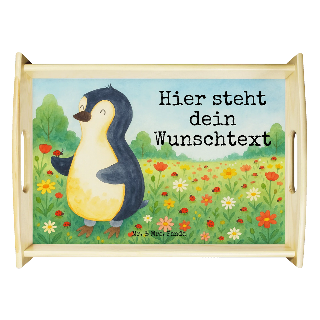 Personalisiertes Serviertablett Pinguin Marienkäfer Design Personalisiertes Tablett, Serviertablett mit Namen, Personalisiertes Dekotablett, Personalisiertes Holztablett, Tablett mit Namen, Personalisiertes Serviertablett, Personalisiertes Küchentablett, Personalisiertes Frühstückstablett, Pinguin, Pinguine, Freude, Wunder, Marienkäfer, Lebensfreude, Liebe, Glück