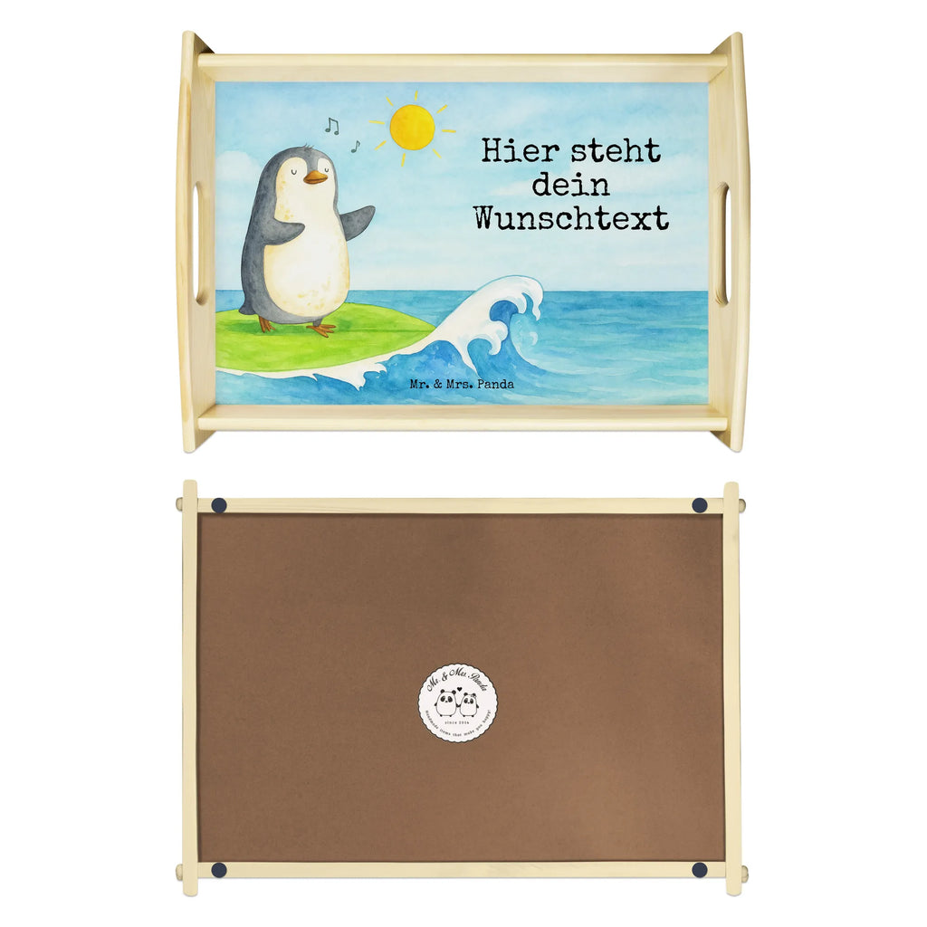 Personalised serving tray Penguin surfer Design Personalisiertes Küchentablett, Personalisiertes Dekotablett, Serviertablett mit Namen, Personalisiertes Tablett, Tablett mit Namen, Personalisiertes Holztablett, Personalisiertes Serviertablett, Personalisiertes Frühstückstablett, Pinguin, Hawaii, Urlaub, Pinguine, Portugal, surfen, Wellen reiten, Surfer, Wellen