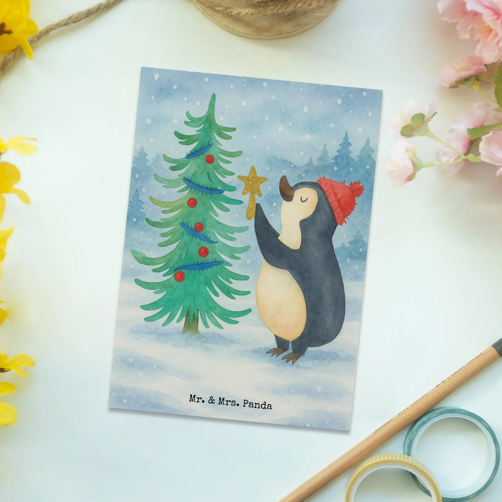 Postcard penguin Christmas tree Design Karte, Geschenkkarte, Ansichtskarte, Postkarte, Ansichtskarten, Dankeskarte, Grußkarte, Einladung, Einladungskarten Geburtstag, Einladungskarte, Geburtstagskarte, Einladung Geburtstag, Winter, Weihnachten, Weihnachtsdeko, Nikolaus, Advent, Heiligabend, Wintermotiv, Pinguin