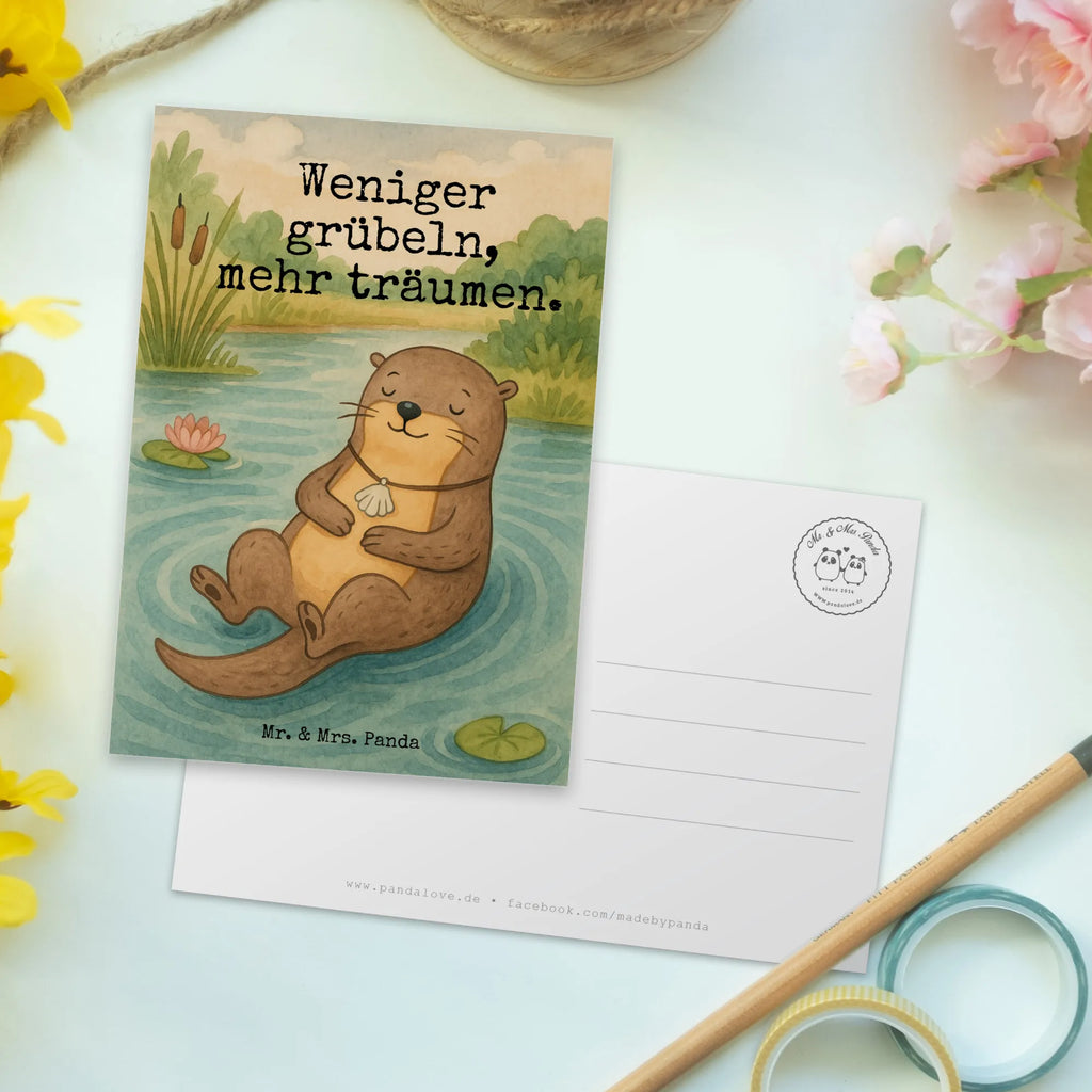 Postcard otter shell Design Ansichtskarten, Ansichtskarte, Postkarte, Karte, Einladungskarte, Einladung Geburtstag, Geschenkkarte, Geburtstagskarte, Grußkarte, Einladung, Dankeskarte, Einladungskarten Geburtstag, Otter, Fischotter, Seeotter, Büro, Motivation, grübeln, Otterliebe, träumen, Tagträumen