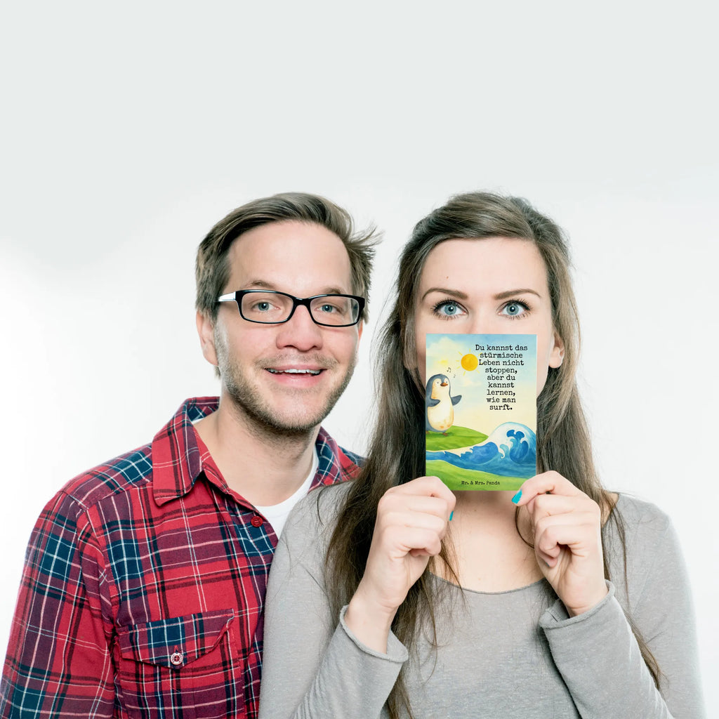 Postcard Penguin surfer Design North Pole, Penguins, penguins, waves, surfing, surfers, wave riding, holidays