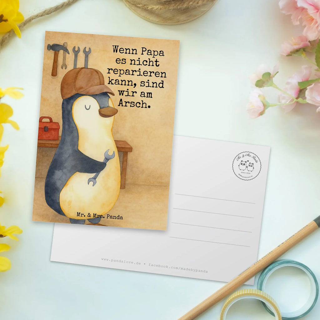 Postcard If Daddy can't fix it, we're screwed. Design Einladungskarte, Dankeskarte, Postkarte, Karte, Geschenkkarte, Einladung Geburtstag, Ansichtskarten, Ansichtskarte, Einladungskarten Geburtstag, Grußkarte, Einladung, Geburtstagskarte, Familie, Vatertag, Muttertag, Bruder, Schwester, Mama, Papa, Oma, Opa, Bester Papa der Welt, Geschenk Papa, Vater