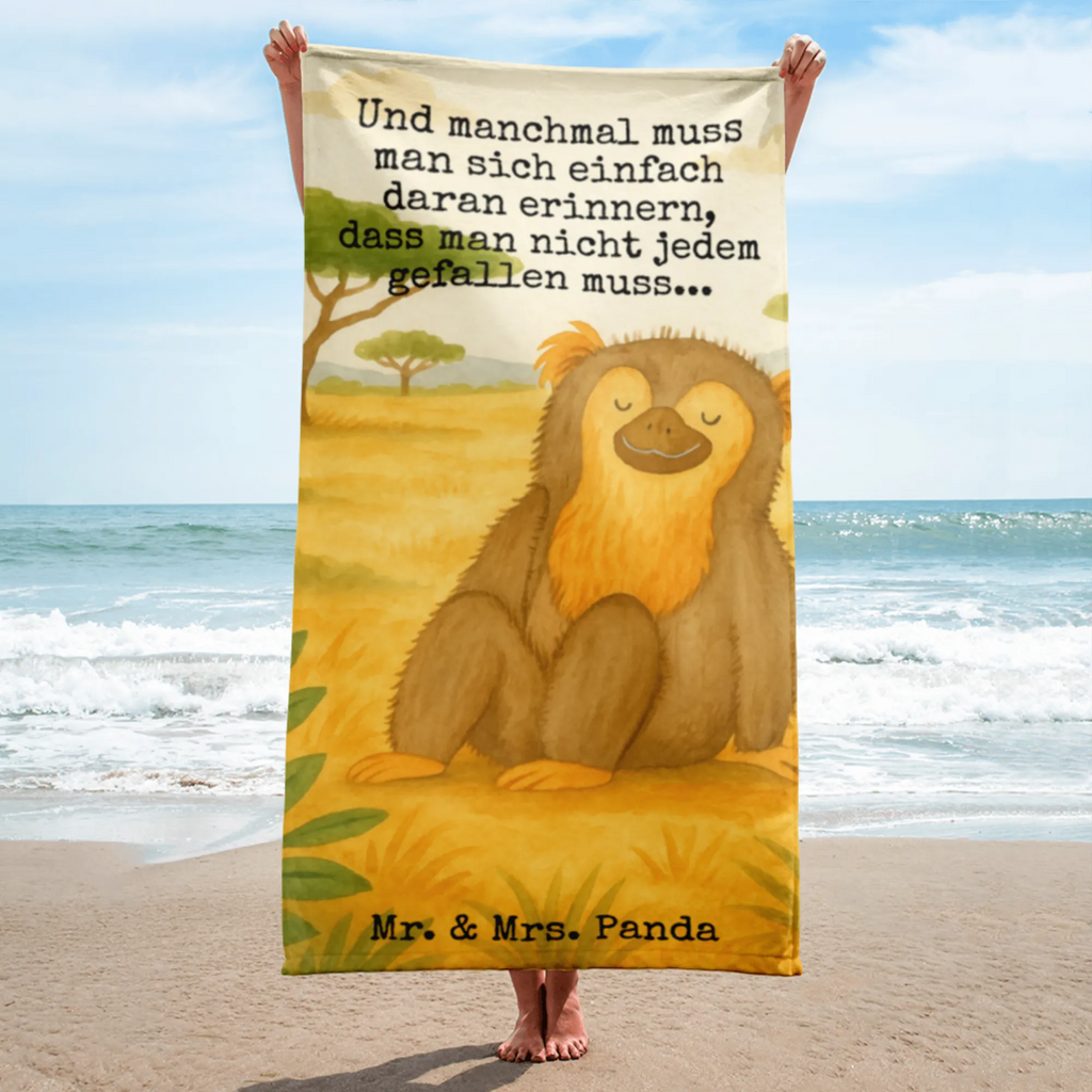 XL Badehandtuch Affe Design Handtuch, Badetuch, Duschtuch, Strandtuch, Saunatuch, Afrika, Wildtiere, Affe, Äffchen, Affen, Selbstliebe, Respekt, Motivation, Selbstachtung, Liebe, Selbstbewusstsein, Selfcare