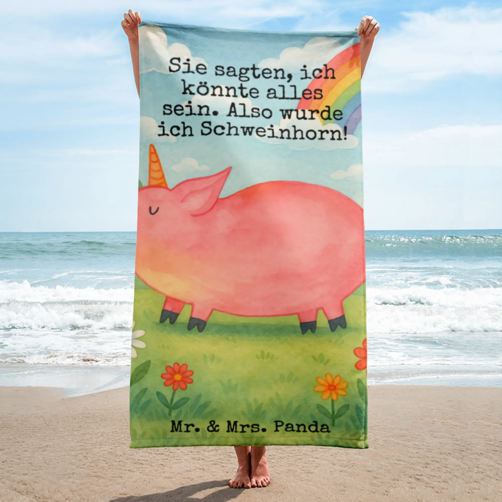 XL Badehandtuch Einhorn Schwein Design Handtuch, Badetuch, Duschtuch, Strandtuch, Saunatuch, Einhorn, Einhörner, Einhorn Deko, Unicorn, Party, Spaß, Schwein, Schweinhorn, Bauer, witzig. lustig, Spruch, geschenk, Pig, Piggy, funny, english, englisch