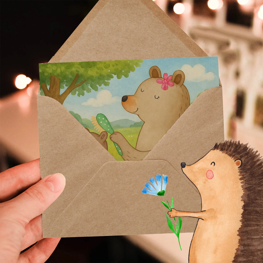 Deluxe Card bear child Design Karte, Grußkarte, Klappkarte, Einladungskarte, Glückwunschkarte, Hochzeitskarte, Geburtstagskarte, Hochwertige Grußkarte, Hochwertige Klappkarte, Familie, Vatertag, Muttertag, Bruder, Schwester, Mama, Papa, Oma, Opa, Geschenk, Mutti, Mutter