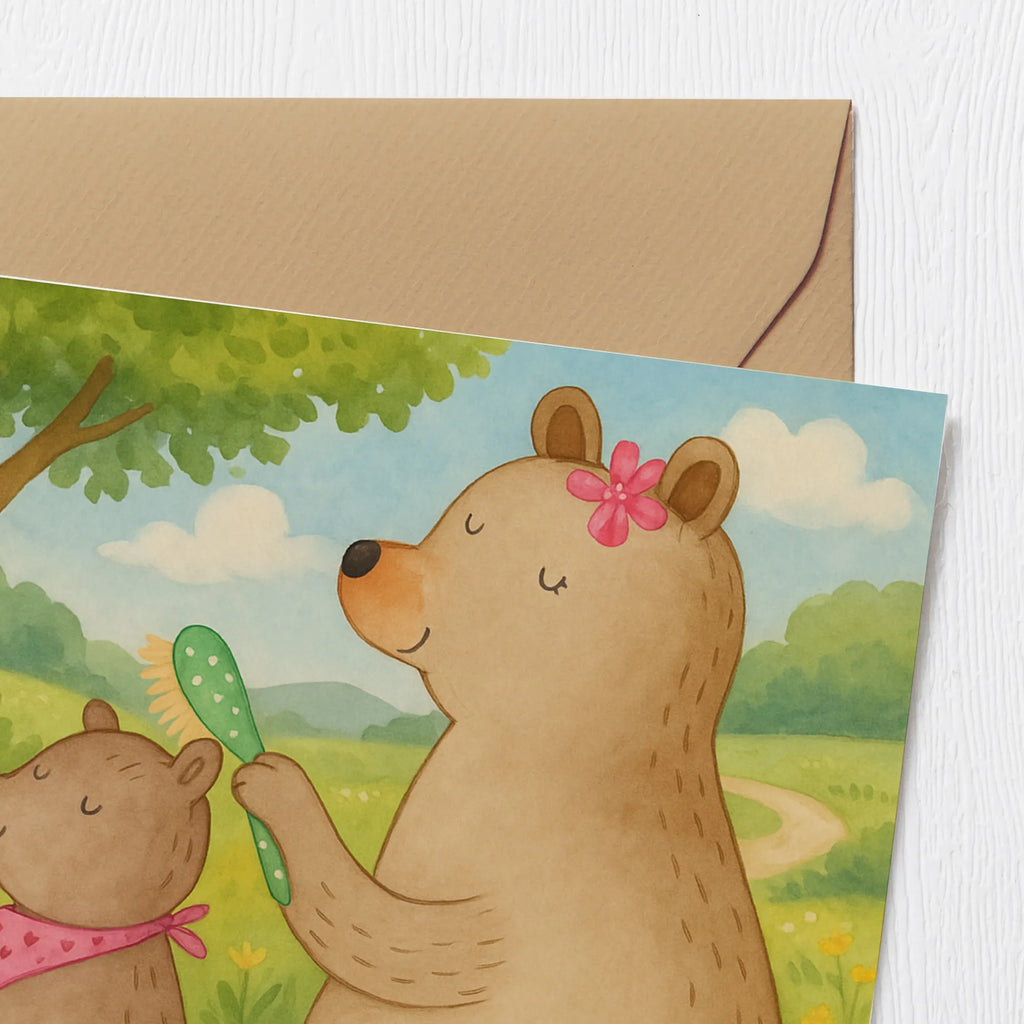 Deluxe Card bear child Design Karte, Grußkarte, Klappkarte, Einladungskarte, Glückwunschkarte, Hochzeitskarte, Geburtstagskarte, Hochwertige Grußkarte, Hochwertige Klappkarte, Familie, Vatertag, Muttertag, Bruder, Schwester, Mama, Papa, Oma, Opa, Geschenk, Mutti, Mutter