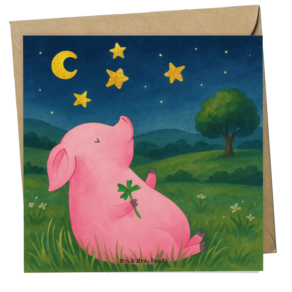 Deluxe Karte Schwein Glück Design Karte, Grußkarte, Klappkarte, Einladungskarte, Glückwunschkarte, Hochzeitskarte, Geburtstagskarte, Hochwertige Grußkarte, Hochwertige Klappkarte, Tiermotive, Gute Laune, lustige Sprüche, Tiere, Glücksschwein. Glück, Schwein, Schweinchen, Sterne, Sernchen, Ziele, Träume, Motivation, Glücksbringer