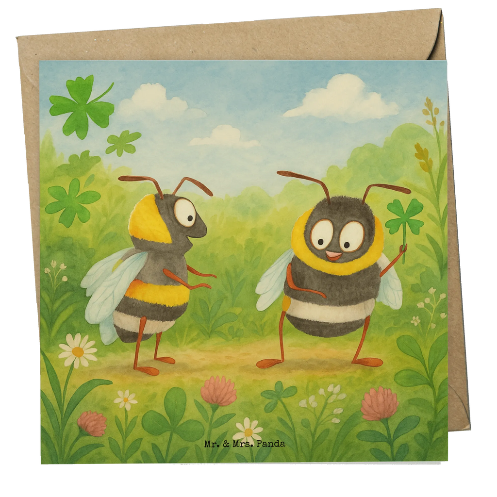 Deluxe Card bumblebees shamrock Design Karte, Grußkarte, Klappkarte, Einladungskarte, Glückwunschkarte, Hochzeitskarte, Geburtstagskarte, Hochwertige Grußkarte, Hochwertige Klappkarte, Tiermotive, Gute Laune, lustige Sprüche, Tiere, Hummel, Biene, Spruch positiv, Biene Deko, Spruch schön, glücklich sein, glücklich werden, Spruch fröhlich