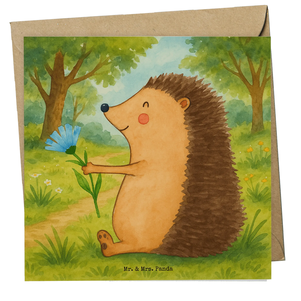 Deluxe Karte Igel Blumen Design Karte, Grußkarte, Klappkarte, Einladungskarte, Glückwunschkarte, Hochzeitskarte, Geburtstagskarte, Hochwertige Grußkarte, Hochwertige Klappkarte, Tiermotive, Gute Laune, lustige Sprüche, Tiere, Igel, Gute Besserung, Genesungswünsche, Krankheit, Krankenhaus, krank, Besuch