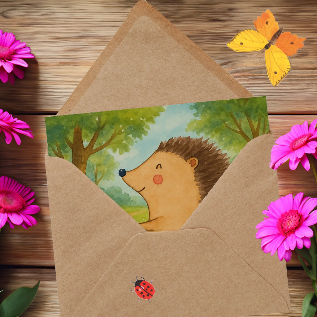 Deluxe Karte Igel Blumen Design Karte, Grußkarte, Klappkarte, Einladungskarte, Glückwunschkarte, Hochzeitskarte, Geburtstagskarte, Hochwertige Grußkarte, Hochwertige Klappkarte, Tiermotive, Gute Laune, lustige Sprüche, Tiere, Igel, Gute Besserung, Genesungswünsche, Krankheit, Krankenhaus, krank, Besuch