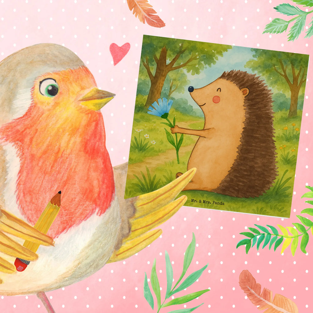 Deluxe Karte Igel Blumen Design Karte, Grußkarte, Klappkarte, Einladungskarte, Glückwunschkarte, Hochzeitskarte, Geburtstagskarte, Hochwertige Grußkarte, Hochwertige Klappkarte, Tiermotive, Gute Laune, lustige Sprüche, Tiere, Igel, Gute Besserung, Genesungswünsche, Krankheit, Krankenhaus, krank, Besuch