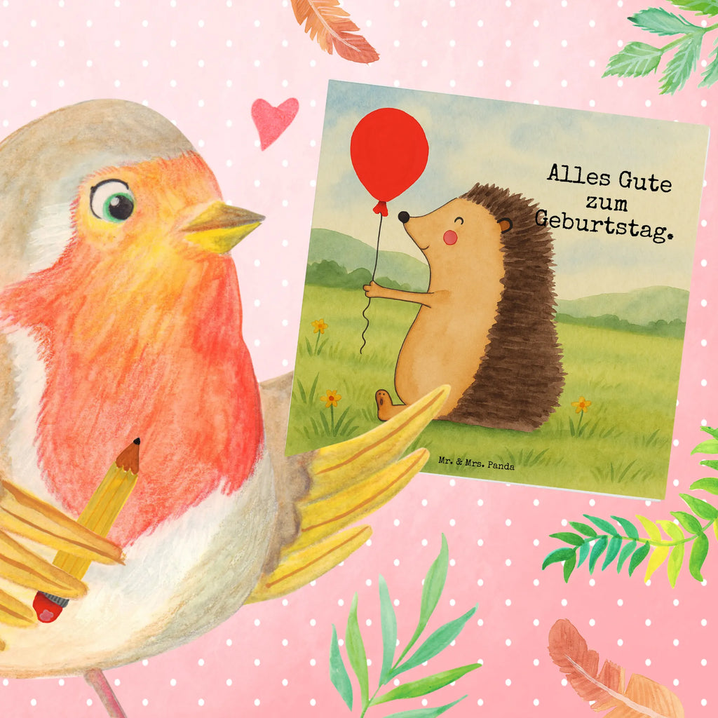 Deluxe Karte Igel Luftballon Design Karte, Grußkarte, Klappkarte, Einladungskarte, Glückwunschkarte, Hochzeitskarte, Geburtstagskarte, Hochwertige Grußkarte, Hochwertige Klappkarte, Tiermotive, Gute Laune, lustige Sprüche, Tiere, Igel, Geburtstag, Herzlichen Glückwunsch, Glückwunsch, Geburtstagskind, Ballon, Happy Birthday