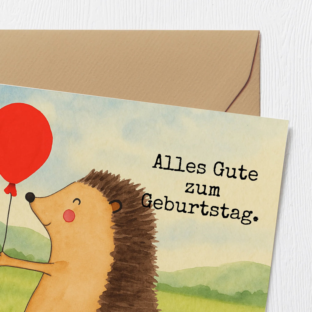 Deluxe Karte Igel Luftballon Design Karte, Grußkarte, Klappkarte, Einladungskarte, Glückwunschkarte, Hochzeitskarte, Geburtstagskarte, Hochwertige Grußkarte, Hochwertige Klappkarte, Tiermotive, Gute Laune, lustige Sprüche, Tiere, Igel, Geburtstag, Herzlichen Glückwunsch, Glückwunsch, Geburtstagskind, Ballon, Happy Birthday