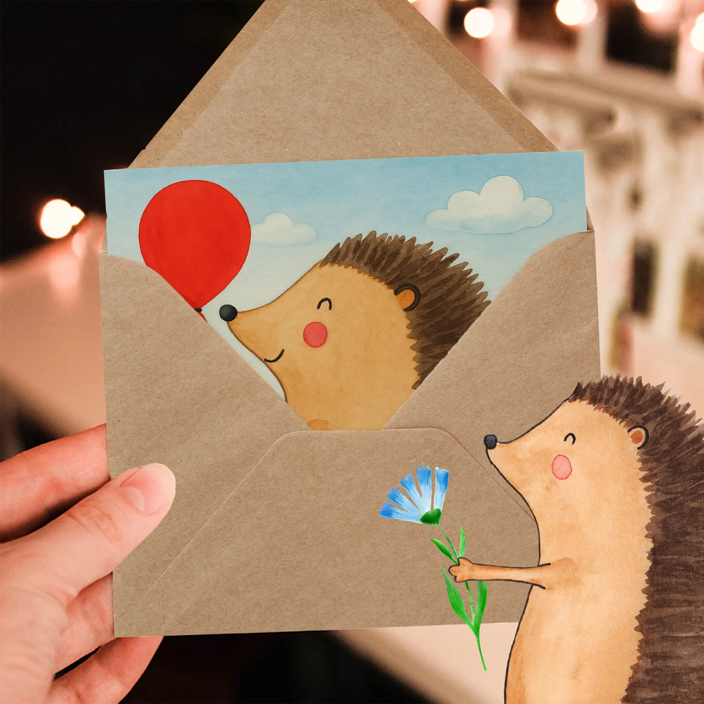 Deluxe Karte Igel Luftballon Design Karte, Grußkarte, Klappkarte, Einladungskarte, Glückwunschkarte, Hochzeitskarte, Geburtstagskarte, Hochwertige Grußkarte, Hochwertige Klappkarte, Tiermotive, Gute Laune, lustige Sprüche, Tiere, Igel, Geburtstag, Herzlichen Glückwunsch, Glückwunsch, Geburtstagskind, Ballon, Happy Birthday