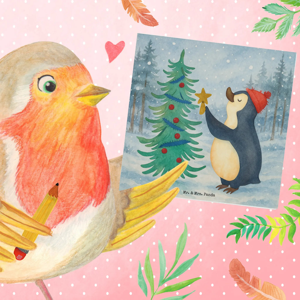 Deluxe Karte Pinguin Weihnachtsbaum Design Karte, Grußkarte, Klappkarte, Einladungskarte, Glückwunschkarte, Hochzeitskarte, Geburtstagskarte, Hochwertige Grußkarte, Hochwertige Klappkarte, Winter, Weihnachten, Weihnachtsdeko, Nikolaus, Advent, Heiligabend, Wintermotiv, Pinguin