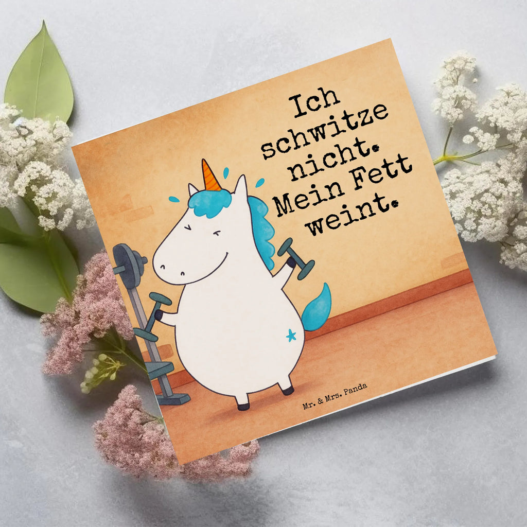 Deluxe Card unicorn fitness Design Karte, Grußkarte, Klappkarte, Einladungskarte, Glückwunschkarte, Hochzeitskarte, Geburtstagskarte, Hochwertige Grußkarte, Hochwertige Klappkarte, Einhorn, Einhörner, Einhorn Deko, Unicorn, Gym, Fitness, Fitnessstudio, Diät, Abnehmen, Sport, Pumpen, Geräte, Sixpack
