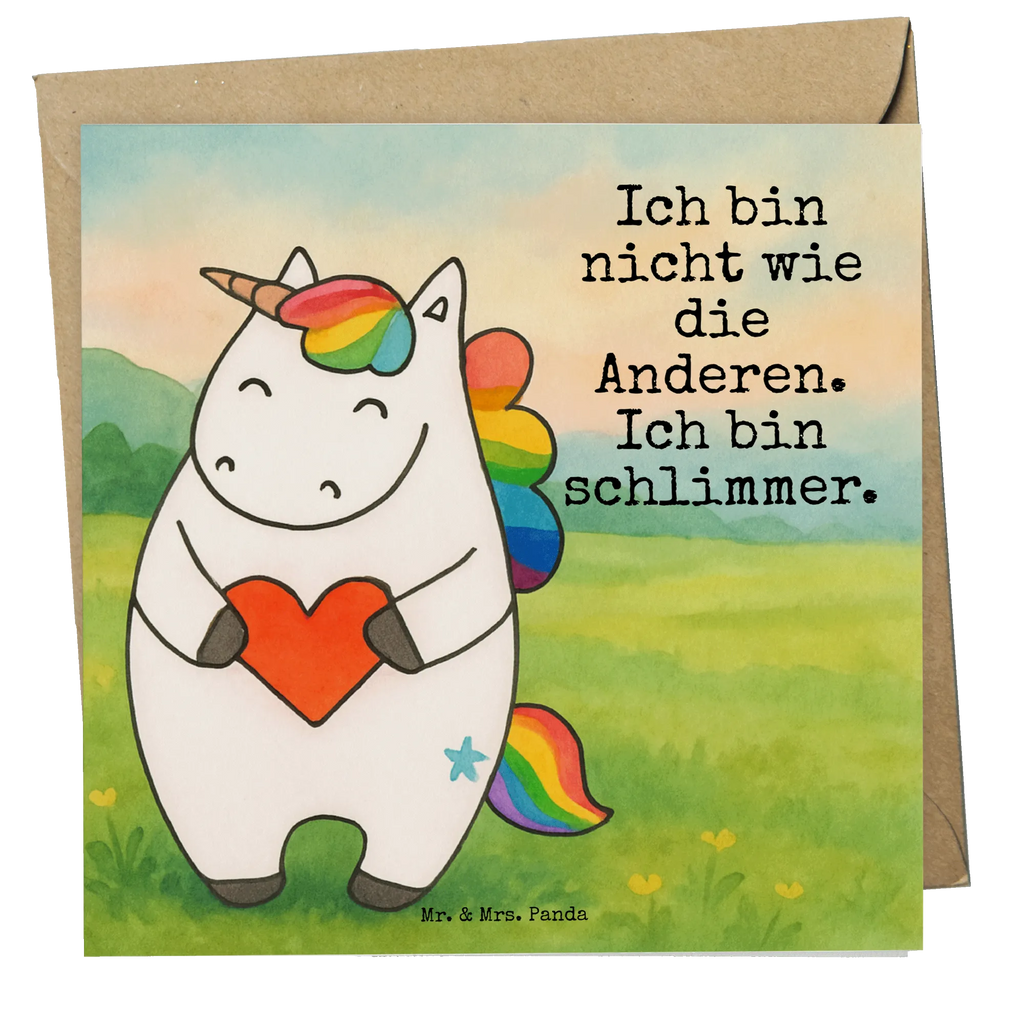 Deluxe Card unicorn Heart Design Karte, Grußkarte, Klappkarte, Einladungskarte, Glückwunschkarte, Hochzeitskarte, Geburtstagskarte, Hochwertige Grußkarte, Hochwertige Klappkarte, Einhorn, Einhörner, Einhorn Deko, Unicorn, Herz, schlimm, böse, witzig, lustig, Freundin, anders, bunt
