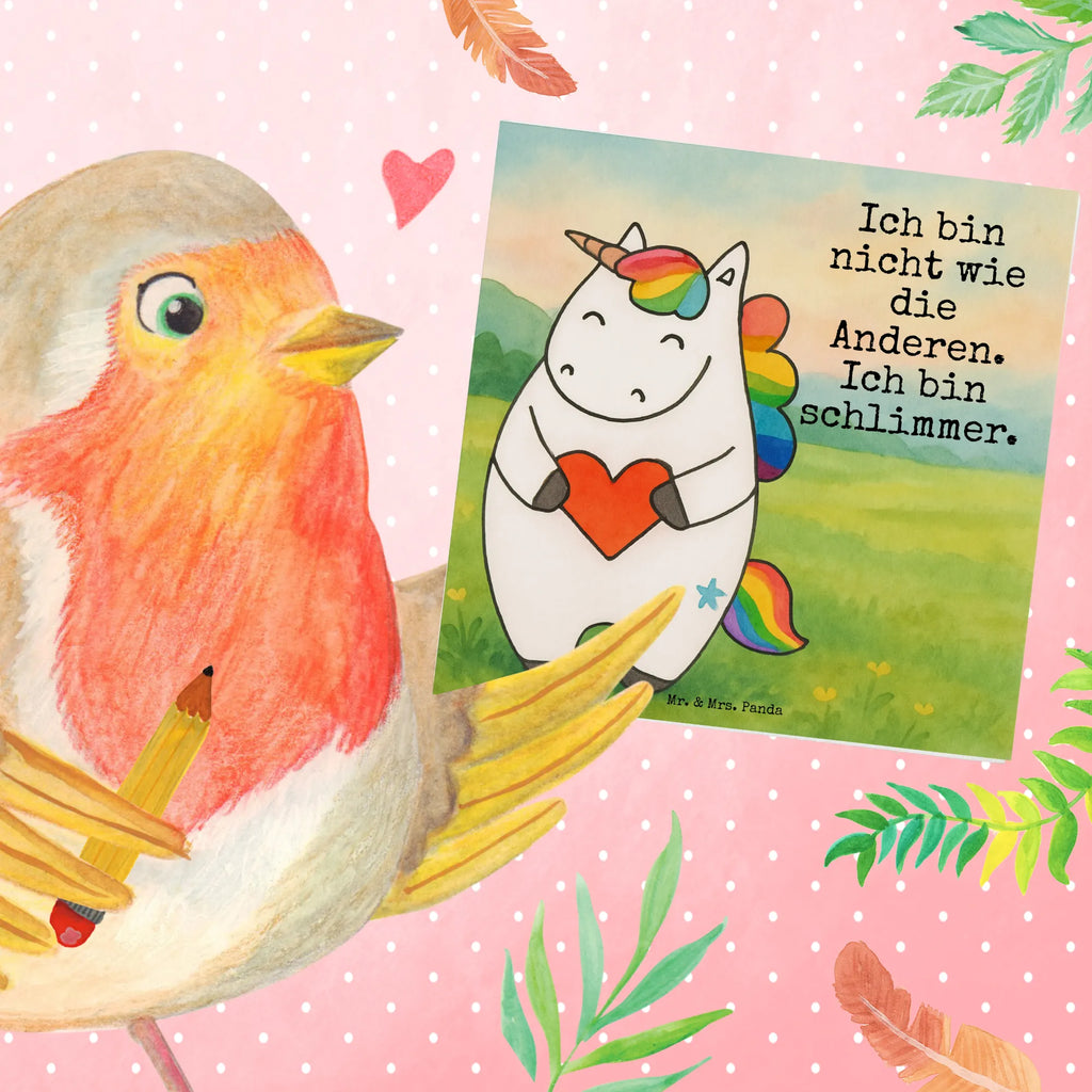 Deluxe Card unicorn Heart Design Karte, Grußkarte, Klappkarte, Einladungskarte, Glückwunschkarte, Hochzeitskarte, Geburtstagskarte, Hochwertige Grußkarte, Hochwertige Klappkarte, Einhorn, Einhörner, Einhorn Deko, Unicorn, Herz, schlimm, böse, witzig, lustig, Freundin, anders, bunt