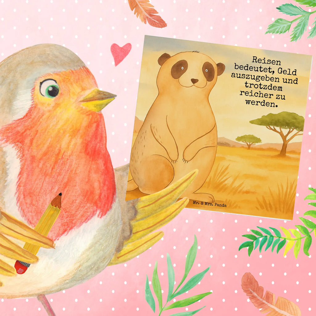 Deluxe Karte Erdmännchen Design Karte, Grußkarte, Klappkarte, Einladungskarte, Glückwunschkarte, Hochzeitskarte, Geburtstagskarte, Hochwertige Grußkarte, Hochwertige Klappkarte, Afrika, Wildtiere, Erdmännchen, Reisen, Spruch, Weltreise, Afrikareise, Roadtrip, Traveling