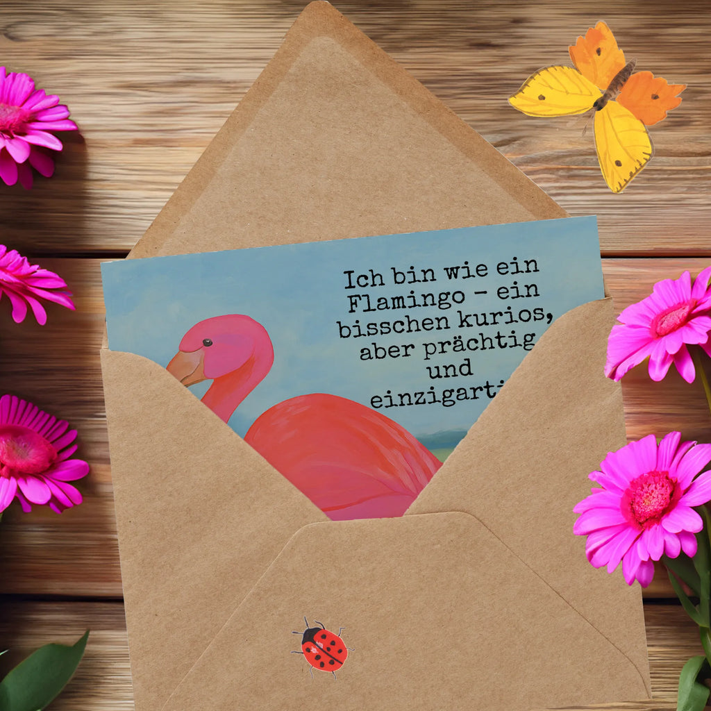 Deluxe Card flamingo Classic Design Karte, Grußkarte, Klappkarte, Einladungskarte, Glückwunschkarte, Hochzeitskarte, Geburtstagskarte, Hochwertige Grußkarte, Hochwertige Klappkarte, Flamingo, Einzigartig, Selbstliebe, Stolz, ich, für mich, Spruch, Freundin, Freundinnen, Außenseiter, Sohn, Tochter, Geschwister
