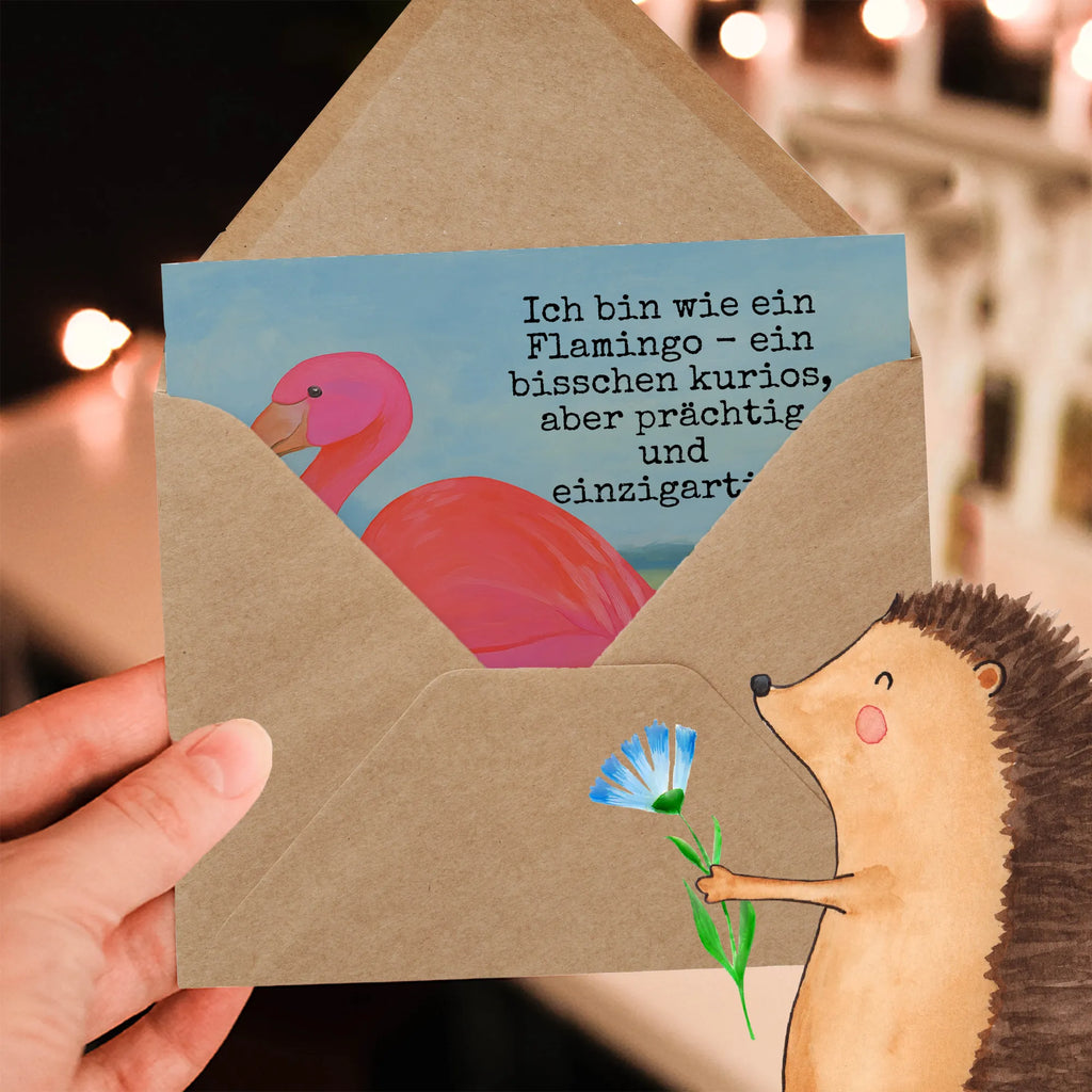 Deluxe Card flamingo Classic Design Karte, Grußkarte, Klappkarte, Einladungskarte, Glückwunschkarte, Hochzeitskarte, Geburtstagskarte, Hochwertige Grußkarte, Hochwertige Klappkarte, Flamingo, Einzigartig, Selbstliebe, Stolz, ich, für mich, Spruch, Freundin, Freundinnen, Außenseiter, Sohn, Tochter, Geschwister