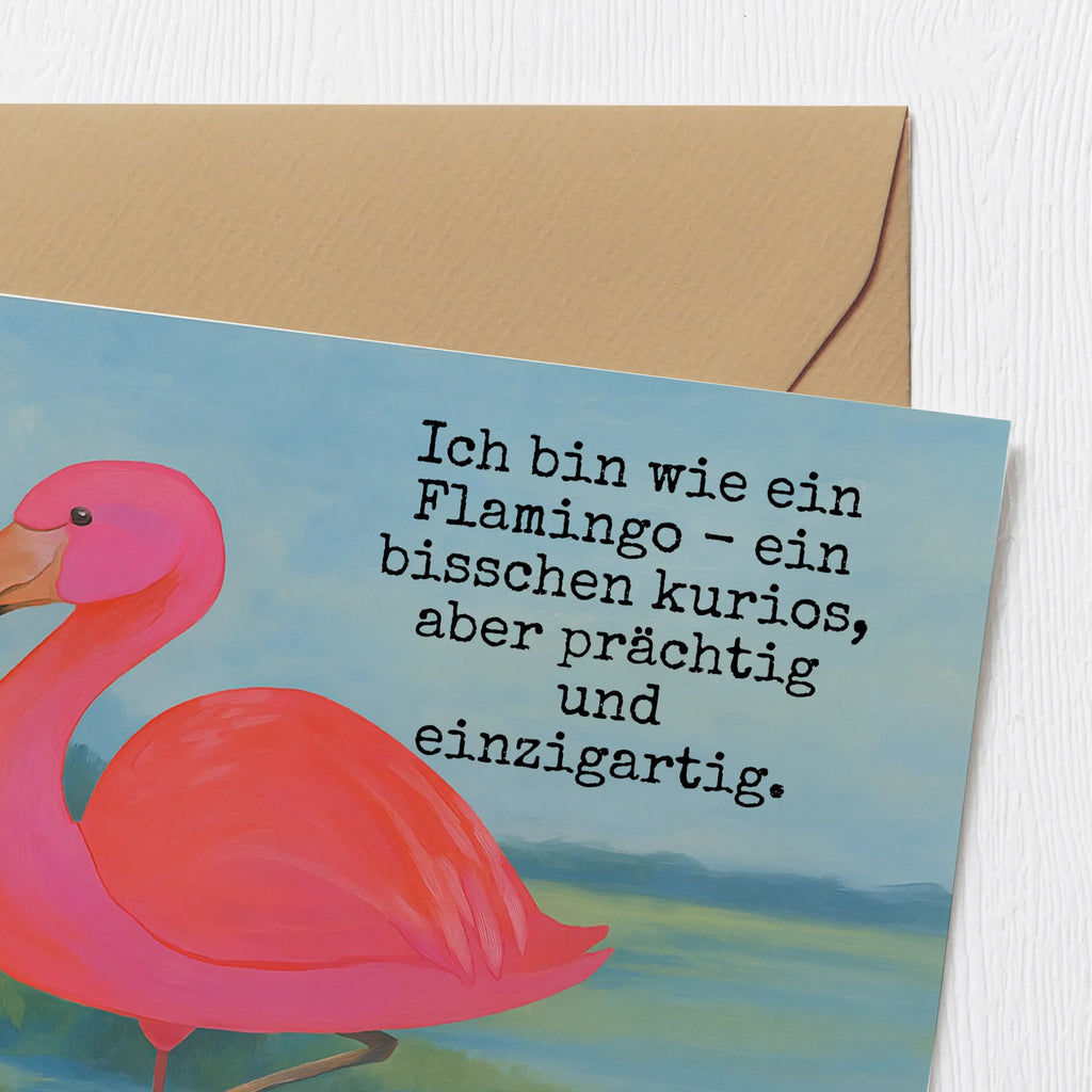 Deluxe Card flamingo Classic Design Karte, Grußkarte, Klappkarte, Einladungskarte, Glückwunschkarte, Hochzeitskarte, Geburtstagskarte, Hochwertige Grußkarte, Hochwertige Klappkarte, Flamingo, Einzigartig, Selbstliebe, Stolz, ich, für mich, Spruch, Freundin, Freundinnen, Außenseiter, Sohn, Tochter, Geschwister