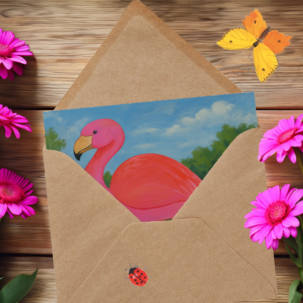 Deluxe Card flamingo Classic Design Karte, Grußkarte, Klappkarte, Einladungskarte, Glückwunschkarte, Hochzeitskarte, Geburtstagskarte, Hochwertige Grußkarte, Hochwertige Klappkarte, Flamingo, Einzigartig, Selbstliebe, Stolz, ich, für mich, Spruch, Freundin, Freundinnen, Außenseiter, Sohn, Tochter, Geschwister