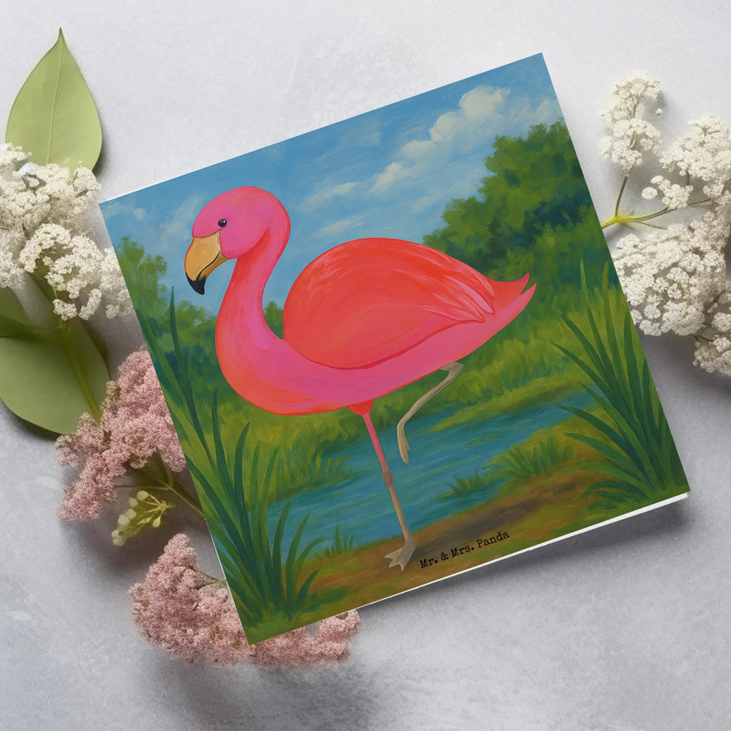 Deluxe Card flamingo Classic Design Karte, Grußkarte, Klappkarte, Einladungskarte, Glückwunschkarte, Hochzeitskarte, Geburtstagskarte, Hochwertige Grußkarte, Hochwertige Klappkarte, Flamingo, Einzigartig, Selbstliebe, Stolz, ich, für mich, Spruch, Freundin, Freundinnen, Außenseiter, Sohn, Tochter, Geschwister