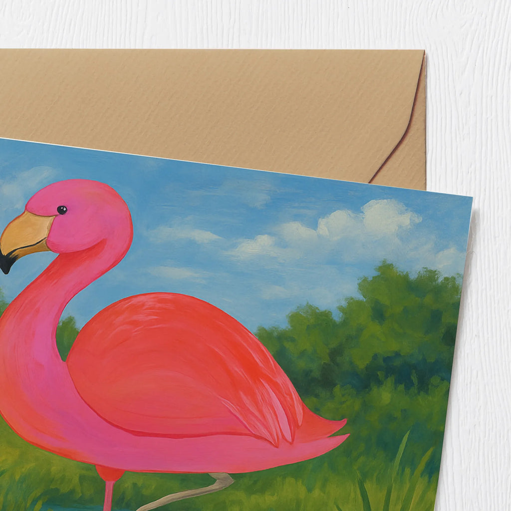 Deluxe Card flamingo Classic Design Karte, Grußkarte, Klappkarte, Einladungskarte, Glückwunschkarte, Hochzeitskarte, Geburtstagskarte, Hochwertige Grußkarte, Hochwertige Klappkarte, Flamingo, Einzigartig, Selbstliebe, Stolz, ich, für mich, Spruch, Freundin, Freundinnen, Außenseiter, Sohn, Tochter, Geschwister