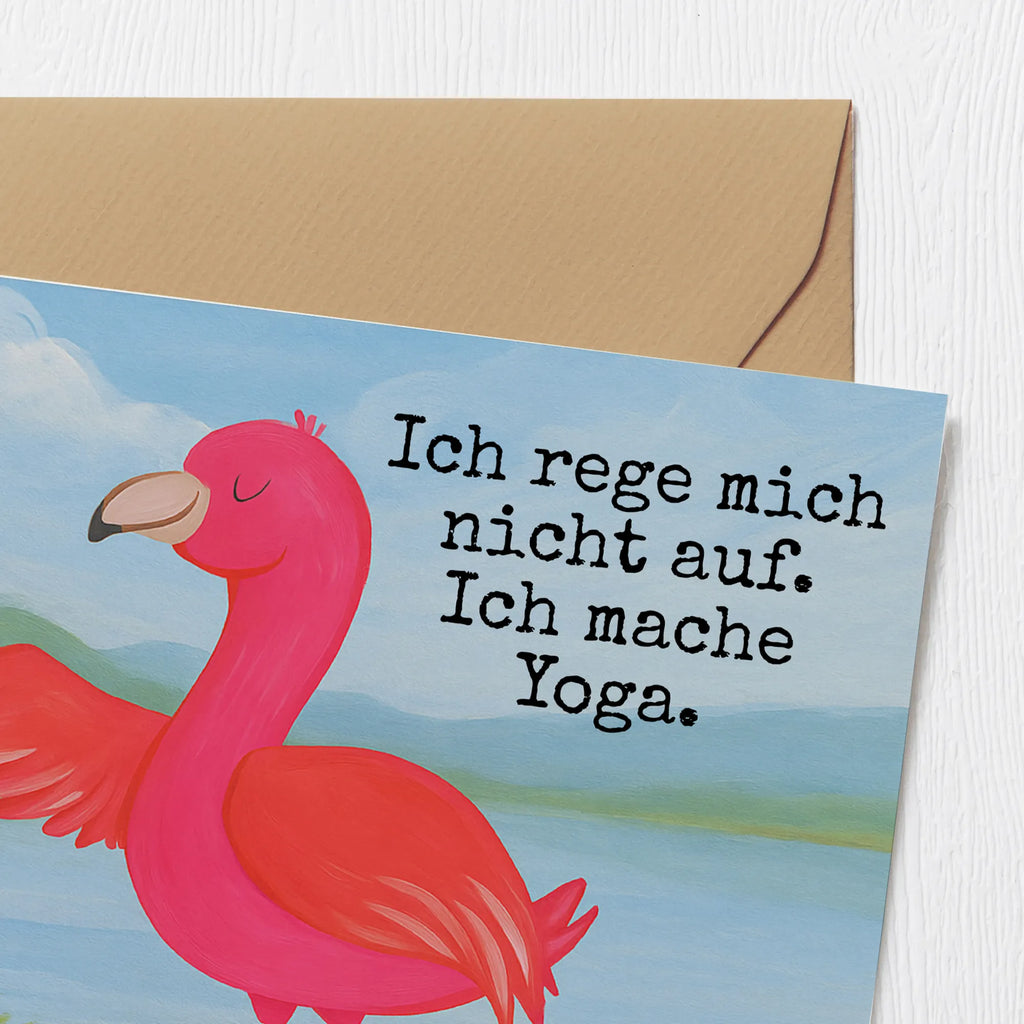 Karta Deluxe Flamingo joga Design Karte, Grußkarte, Klappkarte, Einladungskarte, Glückwunschkarte, Hochzeitskarte, Geburtstagskarte, Hochwertige Grußkarte, Hochwertige Klappkarte, Flamingo, Vogel, Yoga, Namaste, Achtsamkeit, Yoga-Übung, Entspannung, Ärger, Aufregen, Tiefenentspannung