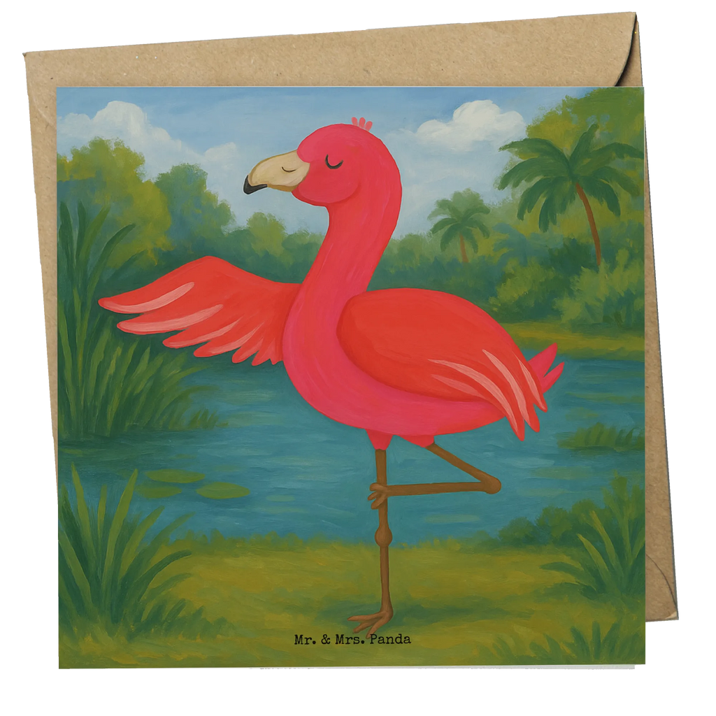 Karta Deluxe Flamingo joga Design Karte, Grußkarte, Klappkarte, Einladungskarte, Glückwunschkarte, Hochzeitskarte, Geburtstagskarte, Hochwertige Grußkarte, Hochwertige Klappkarte, Flamingo, Vogel, Yoga, Namaste, Achtsamkeit, Yoga-Übung, Entspannung, Ärger, Aufregen, Tiefenentspannung