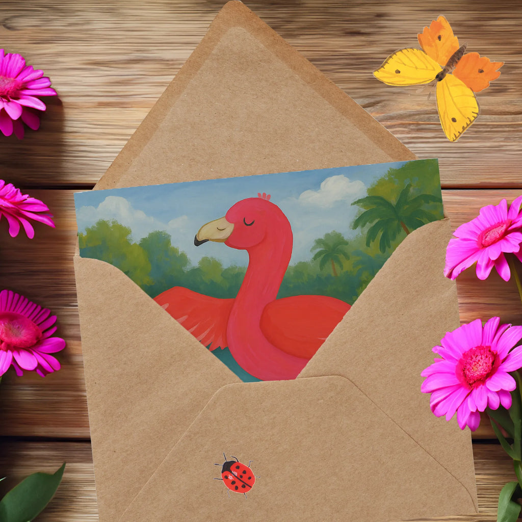 Karta Deluxe Flamingo joga Design Karte, Grußkarte, Klappkarte, Einladungskarte, Glückwunschkarte, Hochzeitskarte, Geburtstagskarte, Hochwertige Grußkarte, Hochwertige Klappkarte, Flamingo, Vogel, Yoga, Namaste, Achtsamkeit, Yoga-Übung, Entspannung, Ärger, Aufregen, Tiefenentspannung