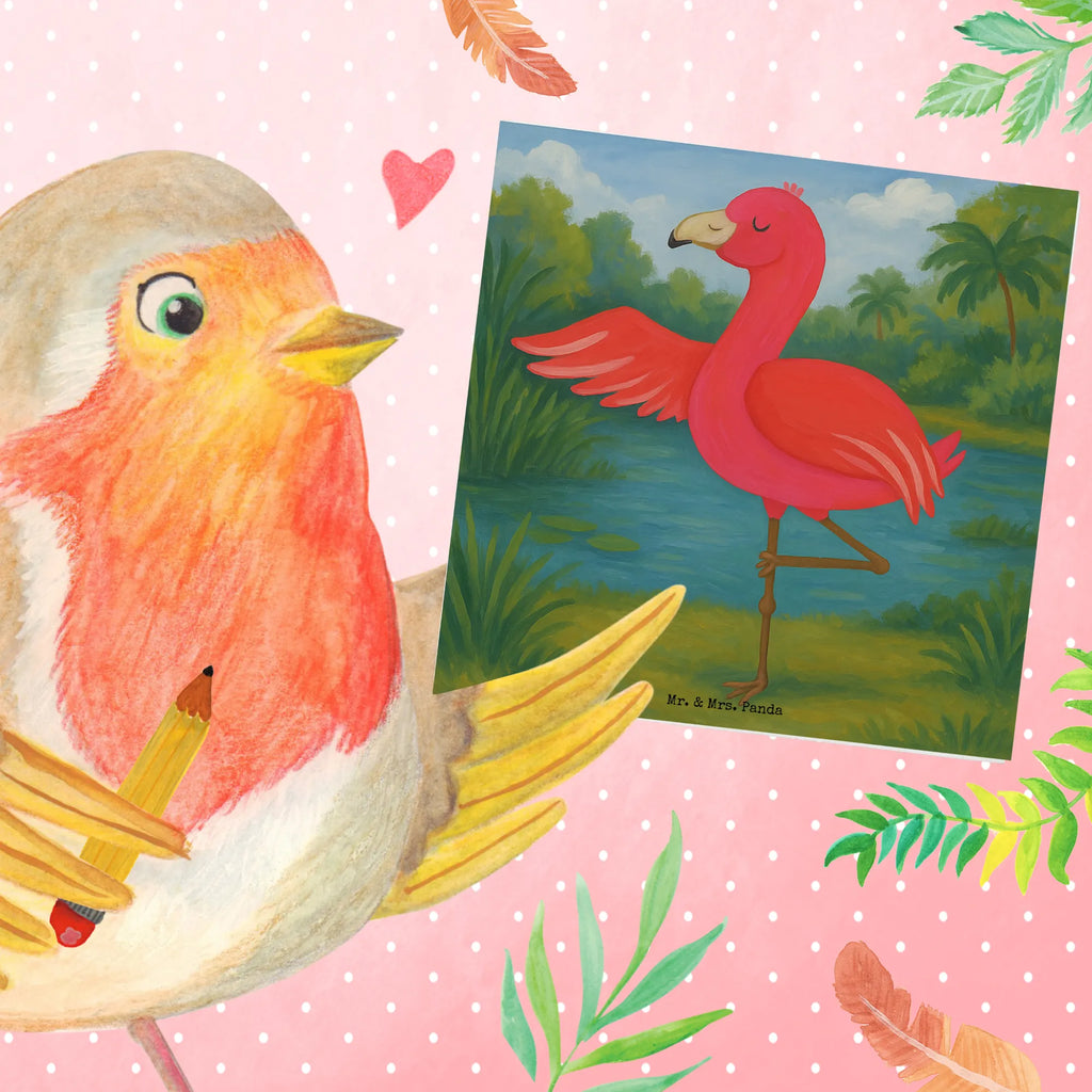 Karta Deluxe Flamingo joga Design Karte, Grußkarte, Klappkarte, Einladungskarte, Glückwunschkarte, Hochzeitskarte, Geburtstagskarte, Hochwertige Grußkarte, Hochwertige Klappkarte, Flamingo, Vogel, Yoga, Namaste, Achtsamkeit, Yoga-Übung, Entspannung, Ärger, Aufregen, Tiefenentspannung