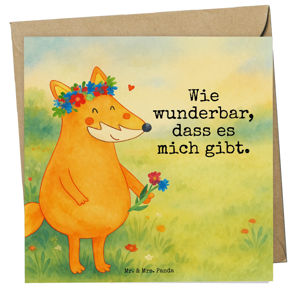 Deluxe Card Fox Flower Design animal lover, foxes, forest wildlife, clever as a fox, flower, proof of love, girlfriends, flowers, joy, me, girlfriend, fox girl, self-love, flower girl