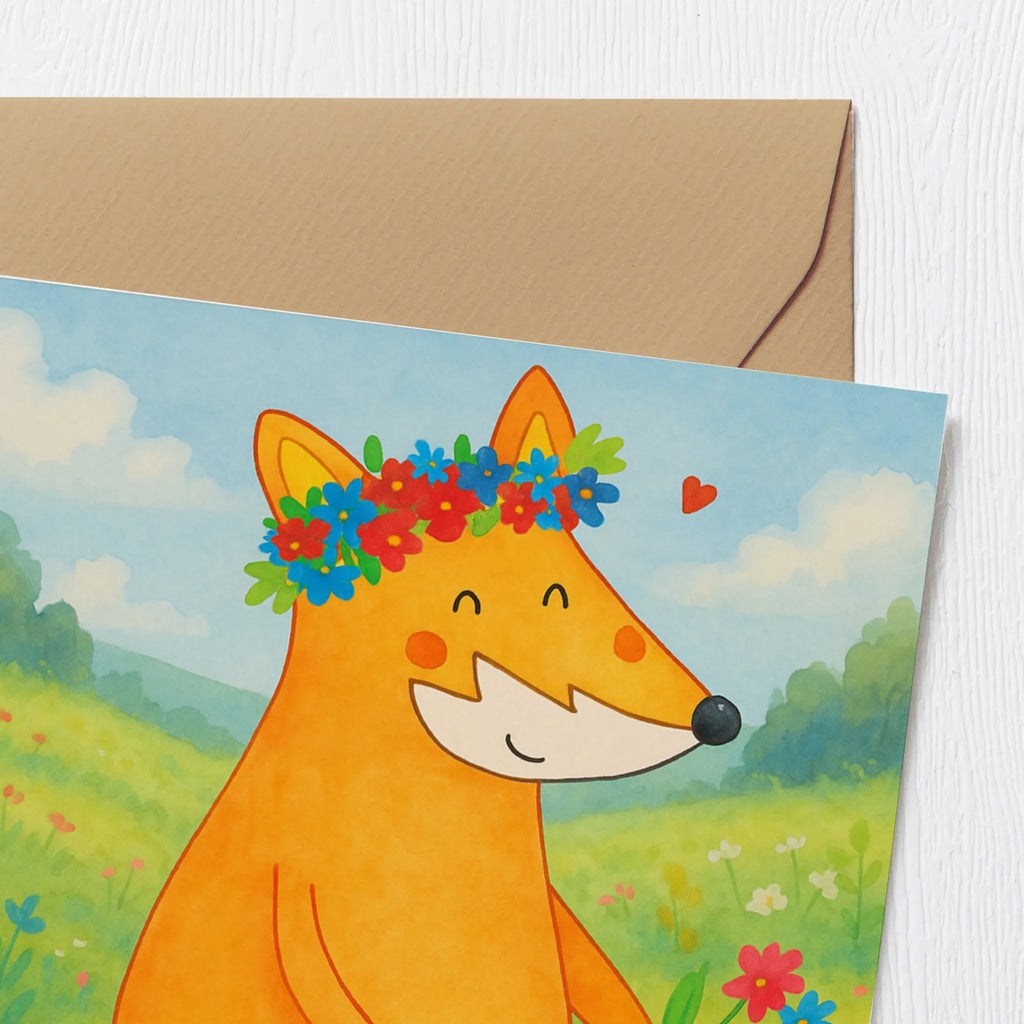 Deluxe Card Fox Flower Design Karte, Grußkarte, Klappkarte, Einladungskarte, Glückwunschkarte, Hochzeitskarte, Geburtstagskarte, Hochwertige Grußkarte, Hochwertige Klappkarte, Fuchs, Füchse, Fox, Liebe, Freundin, Fuchsmädchen, Blumenmädchen, Freundinnen, Liebesbeweis, Blume, Blumen, Motivation, Freude, ich, mich, Selbstliebe