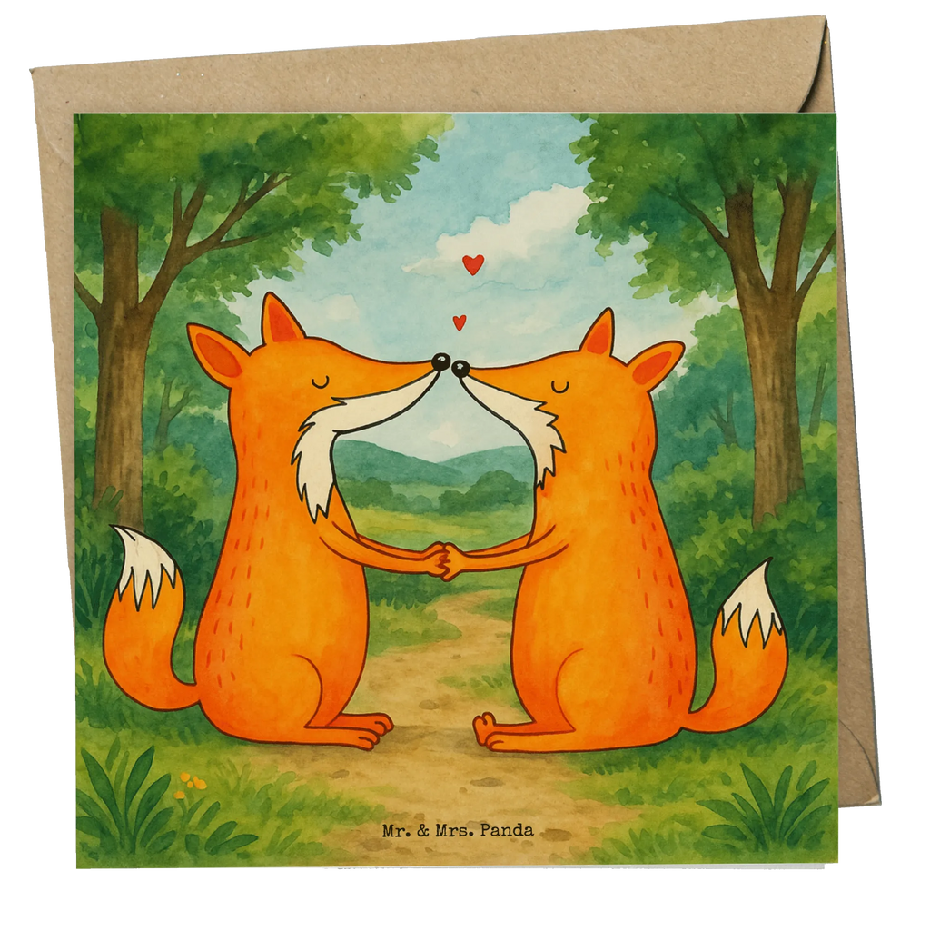 Deluxe Card foxes Love Design Karte, Grußkarte, Klappkarte, Einladungskarte, Glückwunschkarte, Hochzeitskarte, Geburtstagskarte, Hochwertige Grußkarte, Hochwertige Klappkarte, Fuchs, Füchse, Fox, Liebe, Liebespaar, Paar, Partner, Freundin, Freund, Ehe, Verlobte, Ehemann, Ehefrau, Liebesbeweis