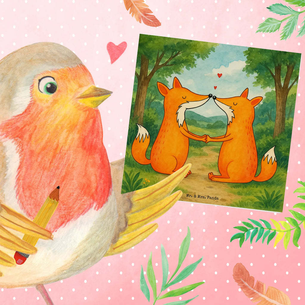 Deluxe Card foxes Love Design Karte, Grußkarte, Klappkarte, Einladungskarte, Glückwunschkarte, Hochzeitskarte, Geburtstagskarte, Hochwertige Grußkarte, Hochwertige Klappkarte, Fuchs, Füchse, Fox, Liebe, Liebespaar, Paar, Partner, Freundin, Freund, Ehe, Verlobte, Ehemann, Ehefrau, Liebesbeweis