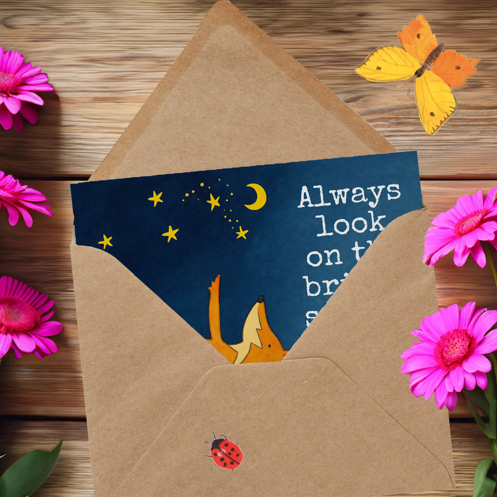 Deluxe Card Fox Stars Design Karte, Grußkarte, Klappkarte, Einladungskarte, Glückwunschkarte, Hochzeitskarte, Geburtstagskarte, Hochwertige Grußkarte, Hochwertige Klappkarte, Fuchs, Füchse, tröstende Worte, Spruch positiv, Spruch schön, Romantik, Always Look on the Bright Side of Life