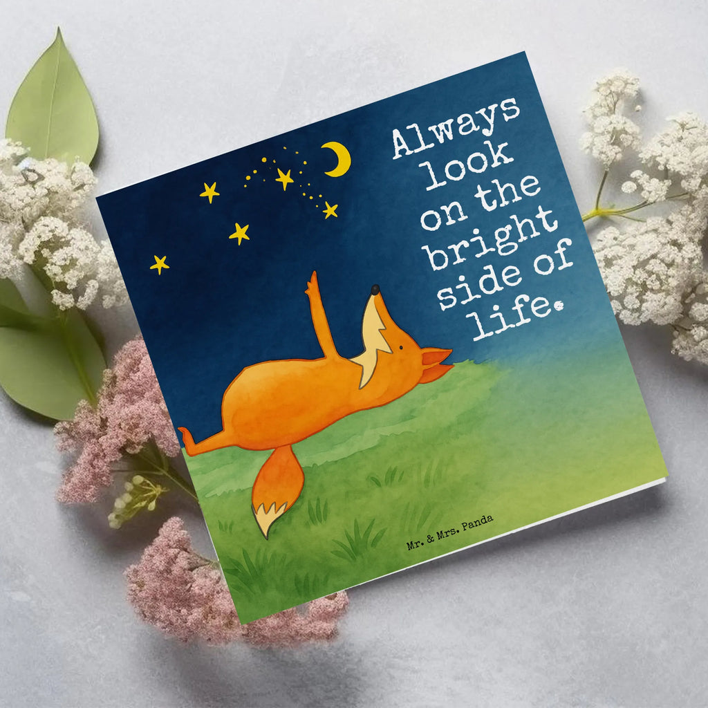 Deluxe Card Fox Stars Design Karte, Grußkarte, Klappkarte, Einladungskarte, Glückwunschkarte, Hochzeitskarte, Geburtstagskarte, Hochwertige Grußkarte, Hochwertige Klappkarte, Fuchs, Füchse, tröstende Worte, Spruch positiv, Spruch schön, Romantik, Always Look on the Bright Side of Life