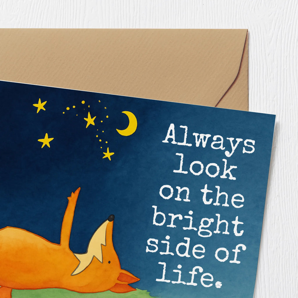 Deluxe Card Fox Stars Design Karte, Grußkarte, Klappkarte, Einladungskarte, Glückwunschkarte, Hochzeitskarte, Geburtstagskarte, Hochwertige Grußkarte, Hochwertige Klappkarte, Fuchs, Füchse, tröstende Worte, Spruch positiv, Spruch schön, Romantik, Always Look on the Bright Side of Life