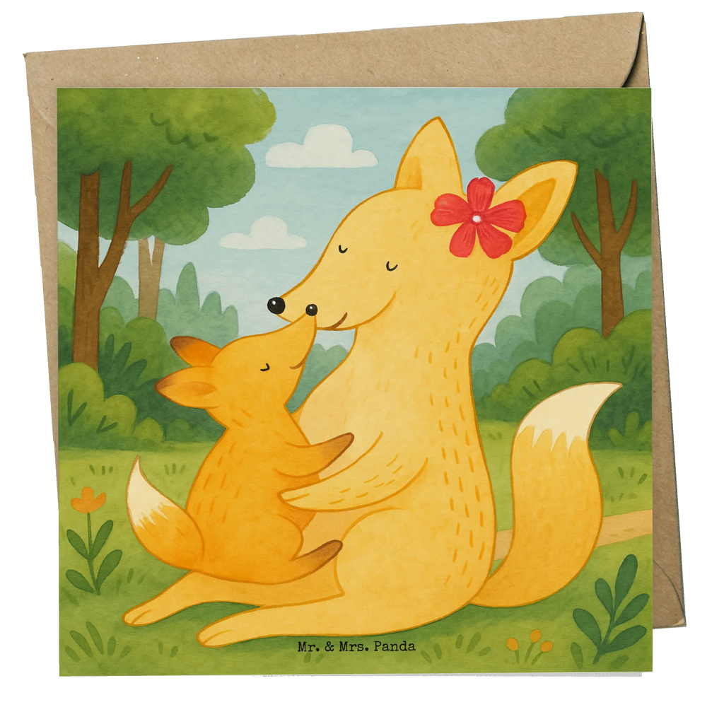 Deluxe Card Fox mummy Design Karte, Grußkarte, Klappkarte, Einladungskarte, Glückwunschkarte, Hochzeitskarte, Geburtstagskarte, Hochwertige Grußkarte, Hochwertige Klappkarte, Familie, Vatertag, Muttertag, Bruder, Schwester, Mama, Papa, Oma, Opa, Mutter, Tochter, Lieblingstochter, Beste Tochter, Geschenk