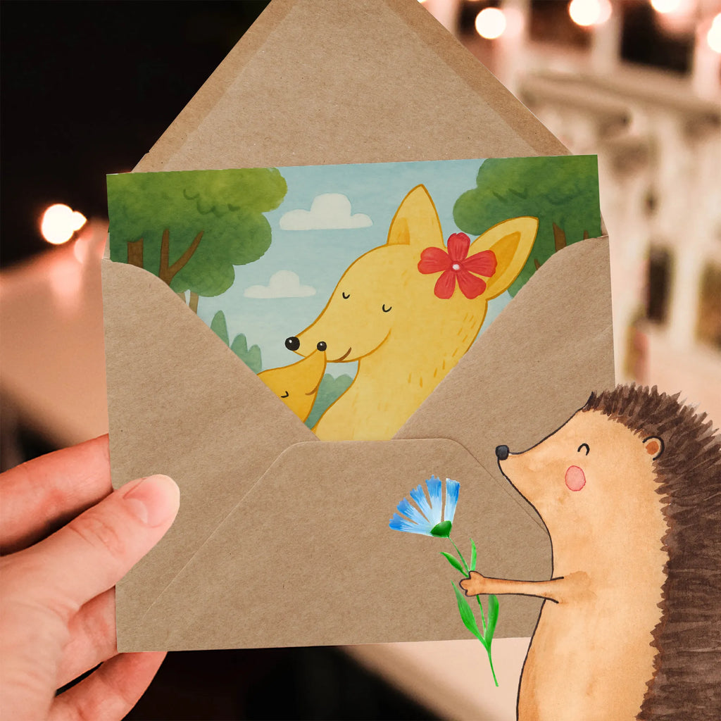 Deluxe Card Fox mummy Design Karte, Grußkarte, Klappkarte, Einladungskarte, Glückwunschkarte, Hochzeitskarte, Geburtstagskarte, Hochwertige Grußkarte, Hochwertige Klappkarte, Familie, Vatertag, Muttertag, Bruder, Schwester, Mama, Papa, Oma, Opa, Mutter, Tochter, Lieblingstochter, Beste Tochter, Geschenk