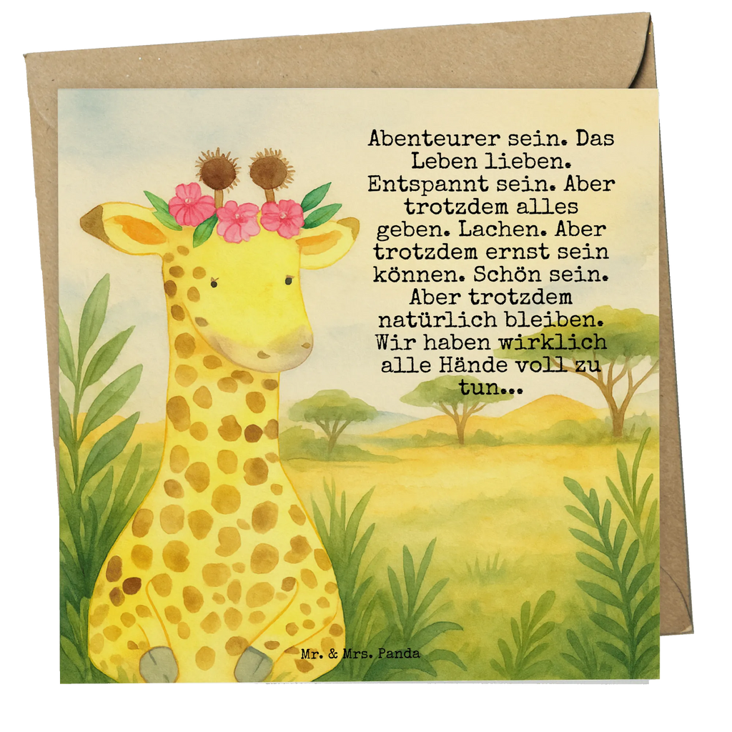Deluxe Karte Giraffe Blumenkranz Design Karte, Grußkarte, Klappkarte, Einladungskarte, Glückwunschkarte, Hochzeitskarte, Geburtstagskarte, Hochwertige Grußkarte, Hochwertige Klappkarte, Afrika, Wildtiere, Giraffe, Blumenkranz, Abenteurer, Selbstliebe, Freundin